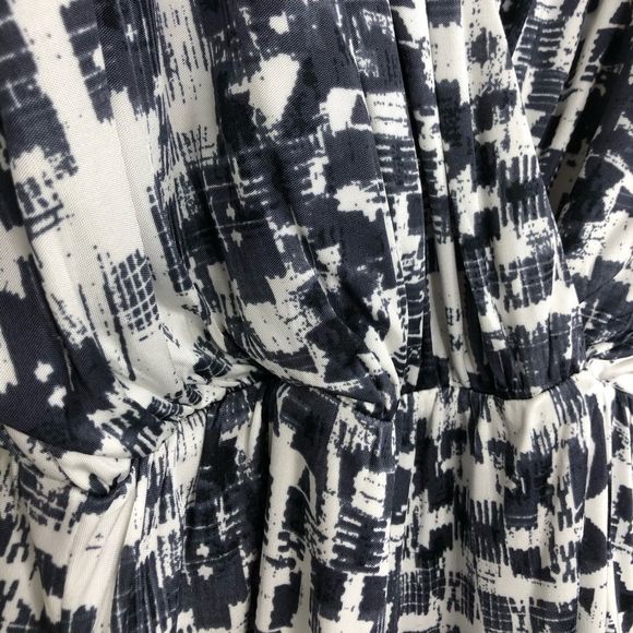 Parker Catalina Mini Dress in Gazette Print Black White size XS Dolman Surplice - Picture 10 of 15